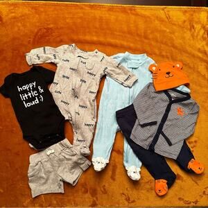 Carter’s 3 Month 7 Piece Bundle Footies Onesies Shorts Pants Shirt